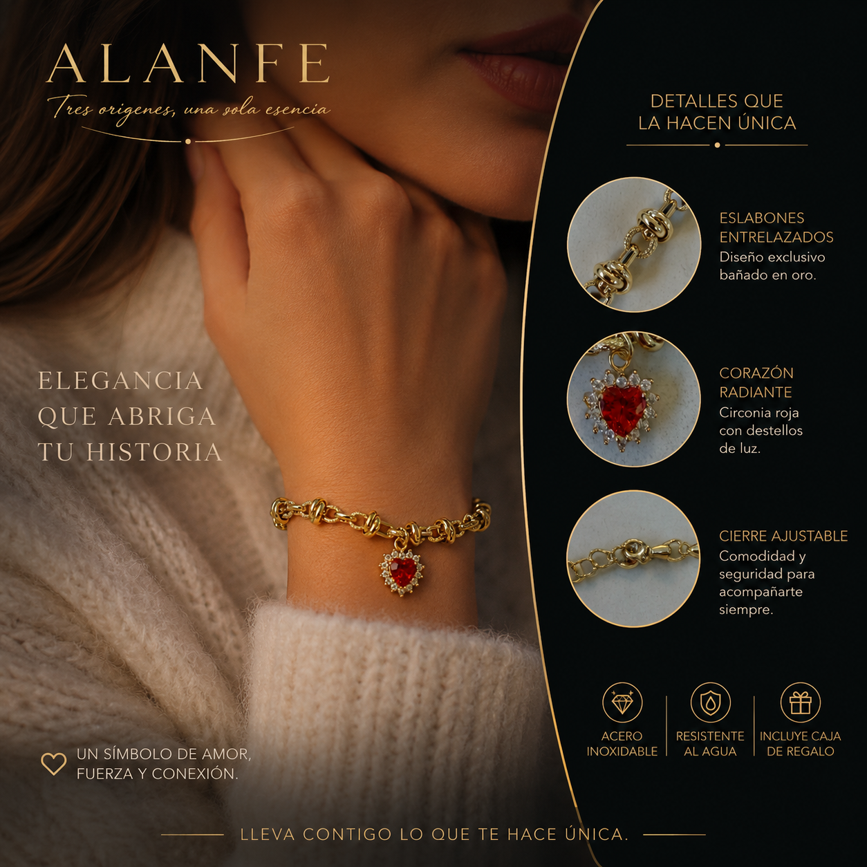 Pulsera Corazón de Rubi