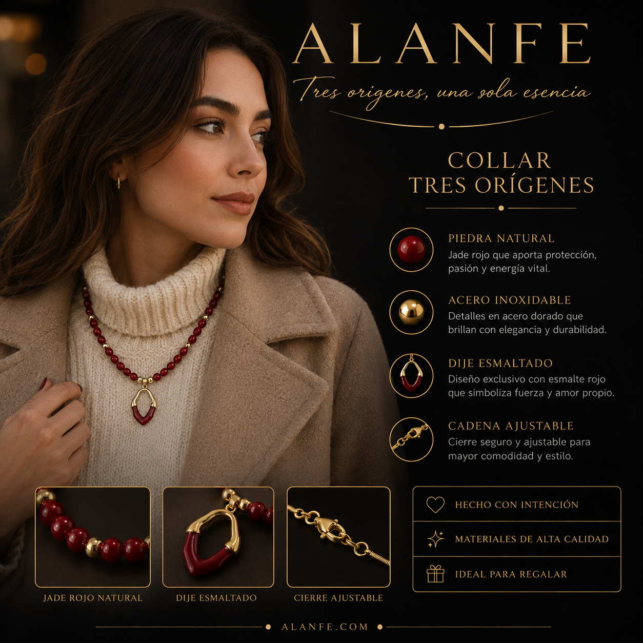 Collar Perlas Rojas