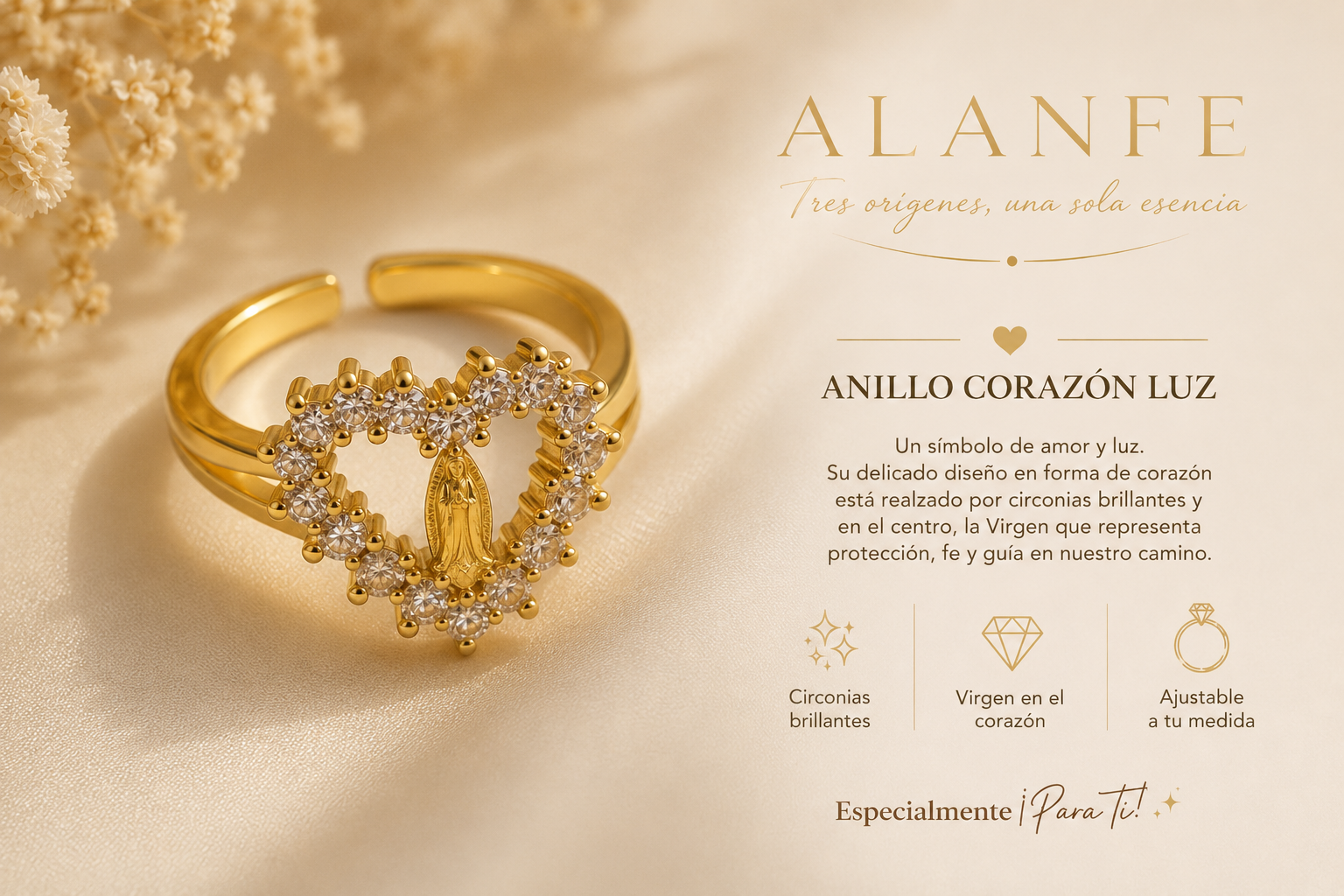 Anillo Virgen de corazón