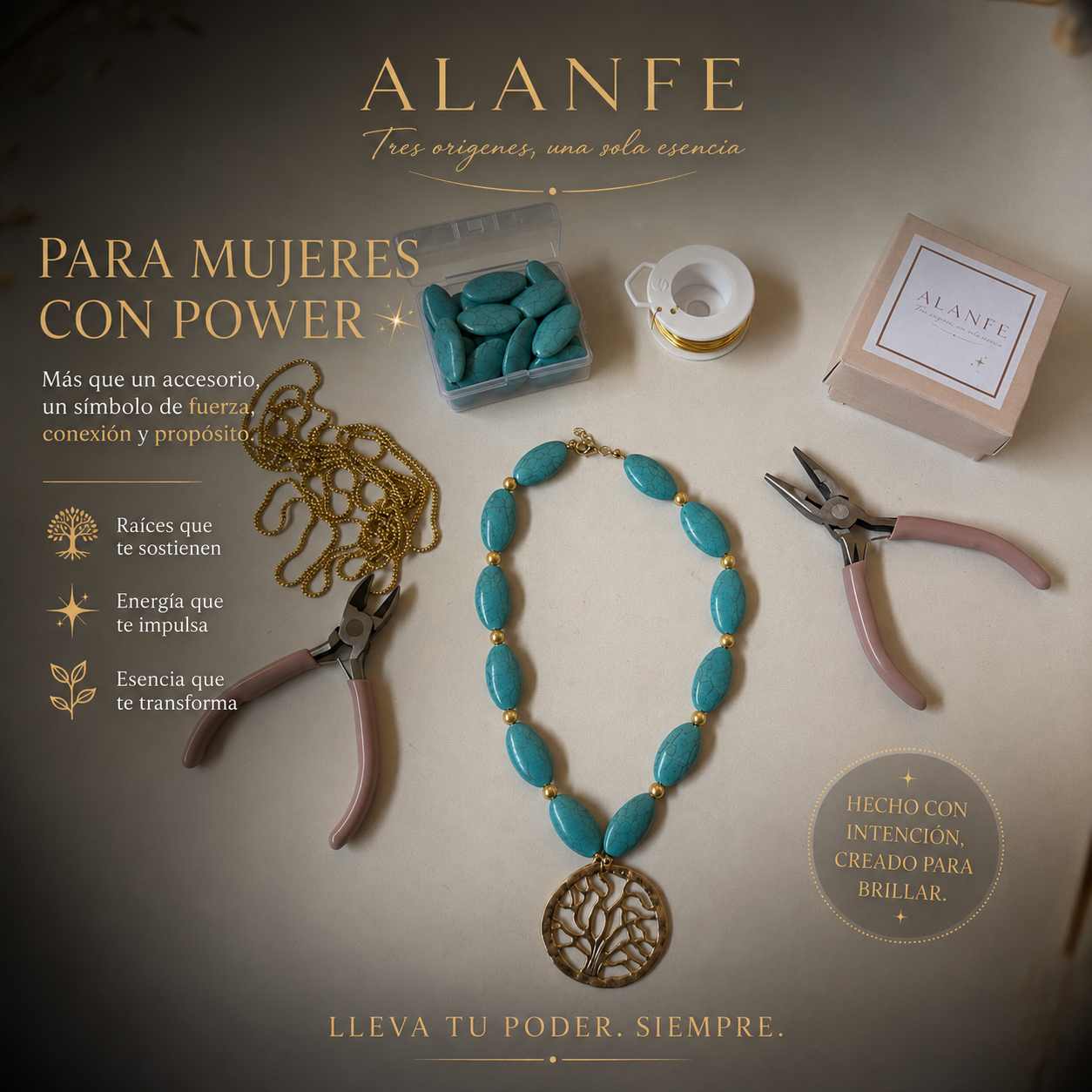 Collar Árbol de la Vida y Piedras Naturales