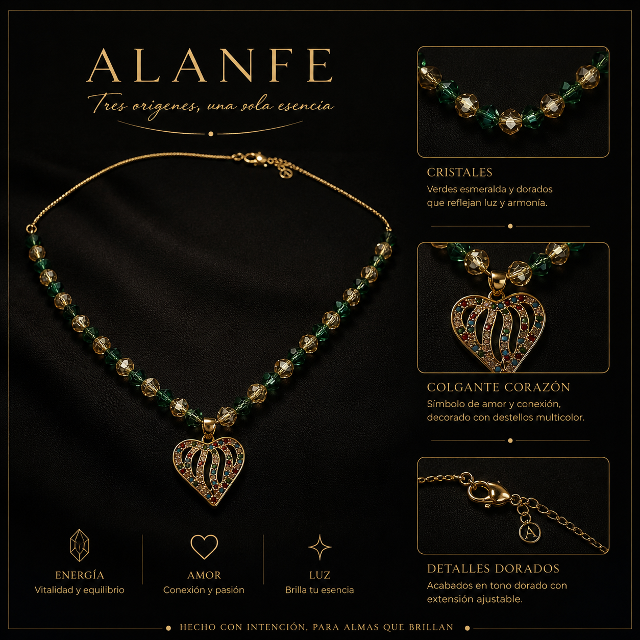 Collar corazón calado