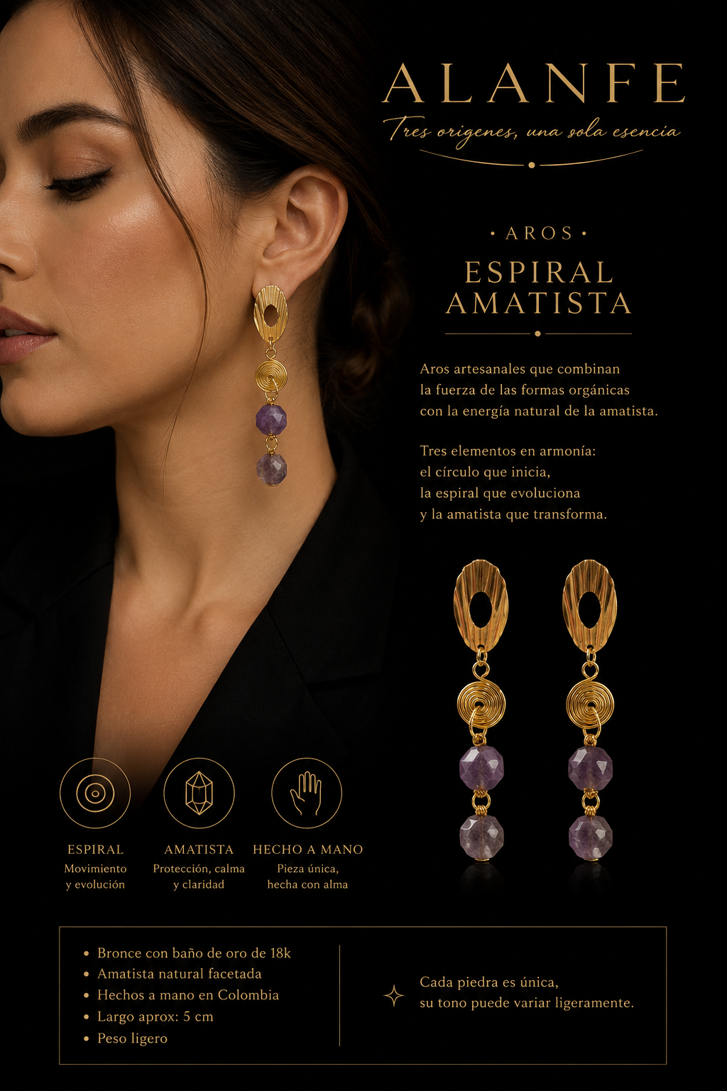 Aros Espiral Amatista
