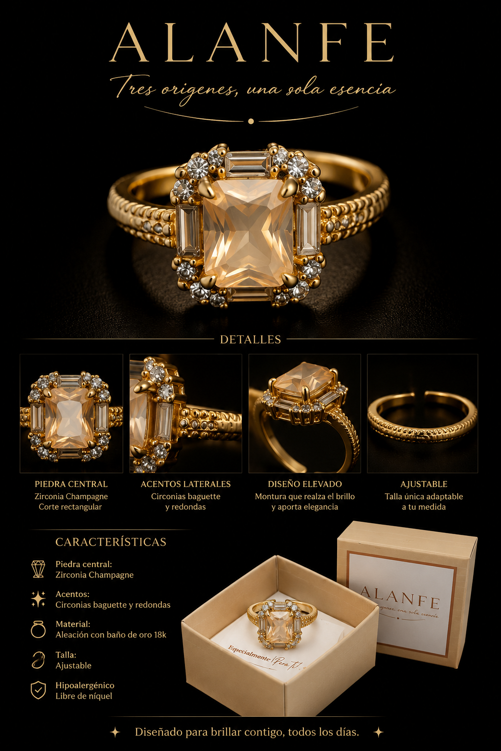 Anillo piedra  central