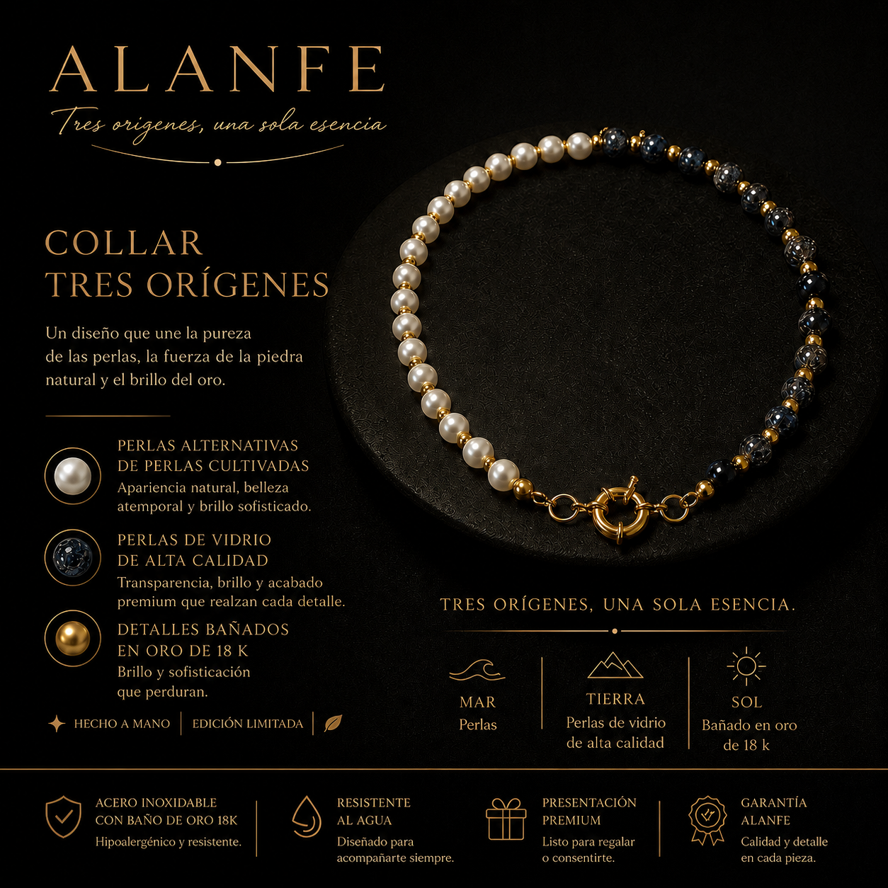 Collar Blanco y Negro