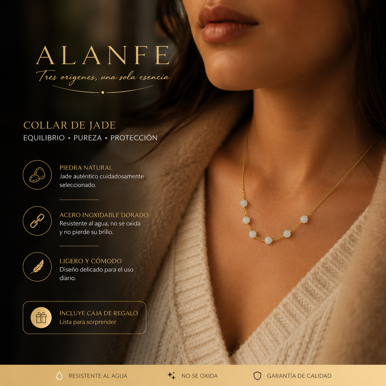 Collar perlas blancas