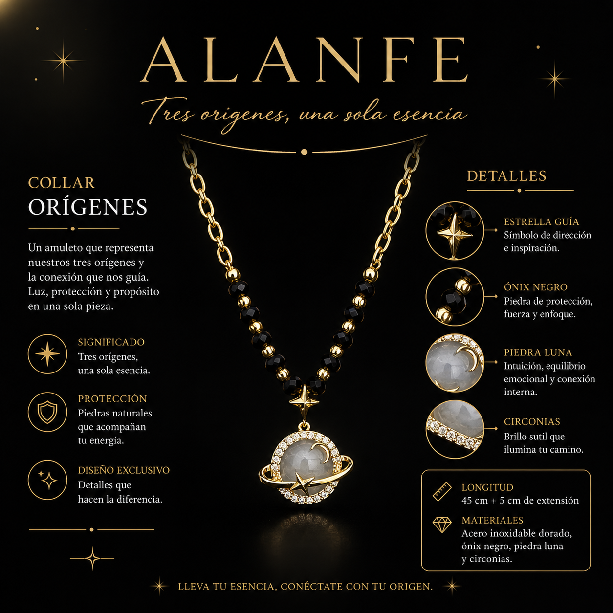 Collar luna y estrella