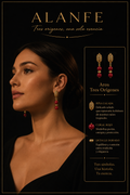 Aros Piña con perlas rojas