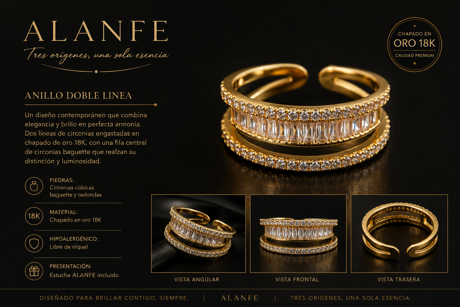Anillo doble línea